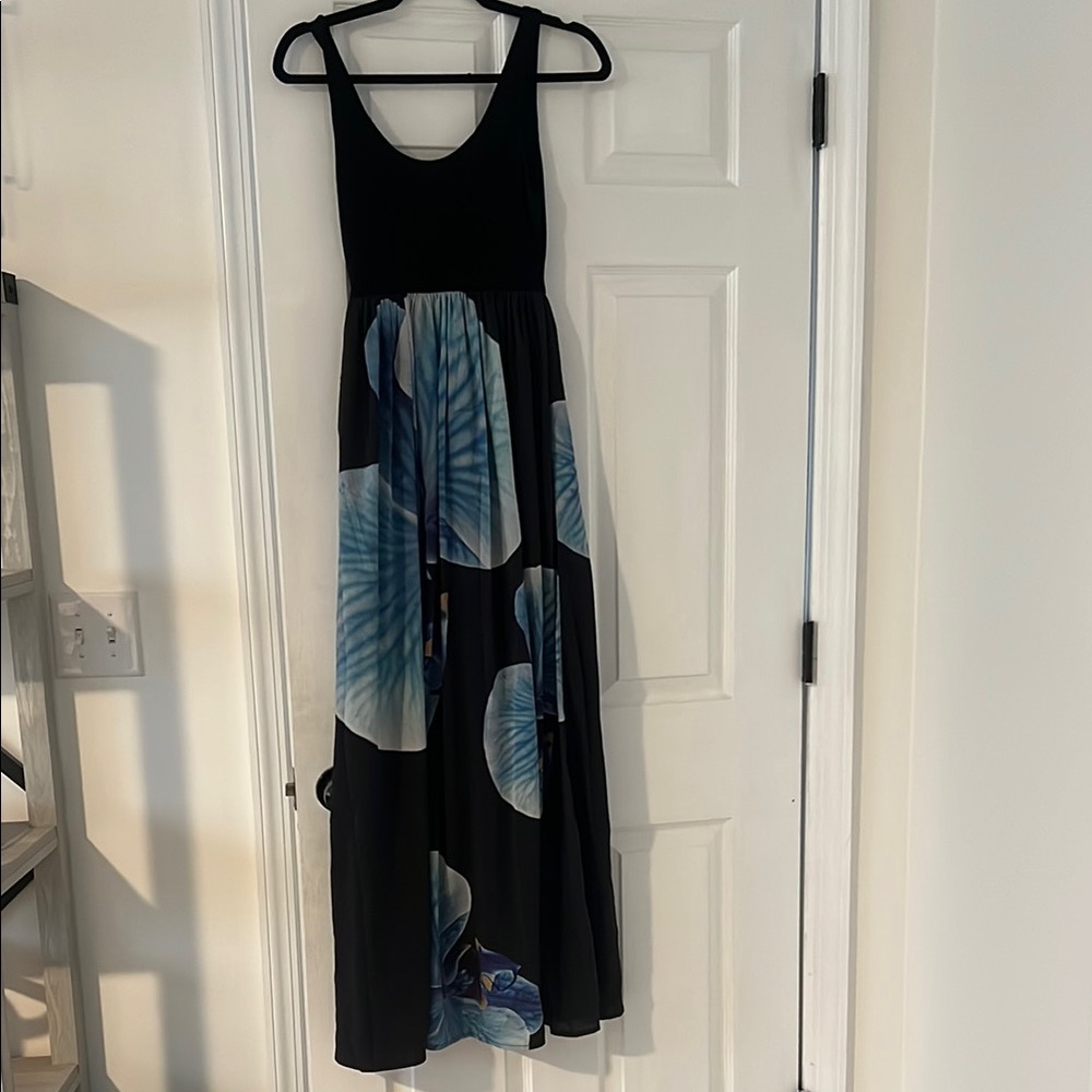Alice + Olivia Black and Blue Maxi Dress